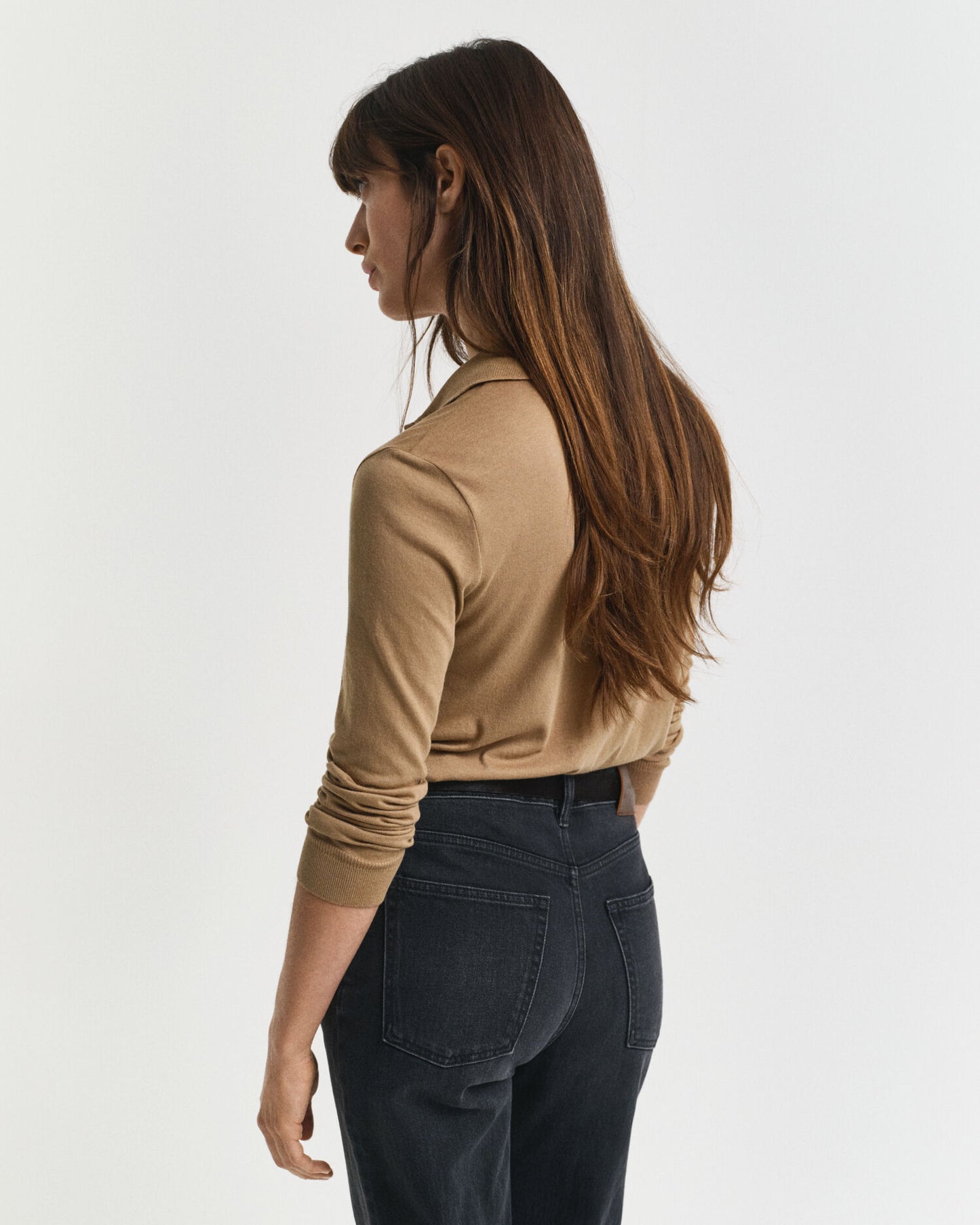 Seamless Buttoned Long Sleeve Polo Shirt