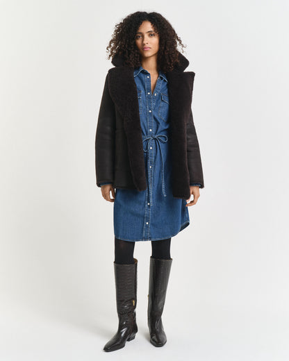 Puff Sleeve Denim Dress