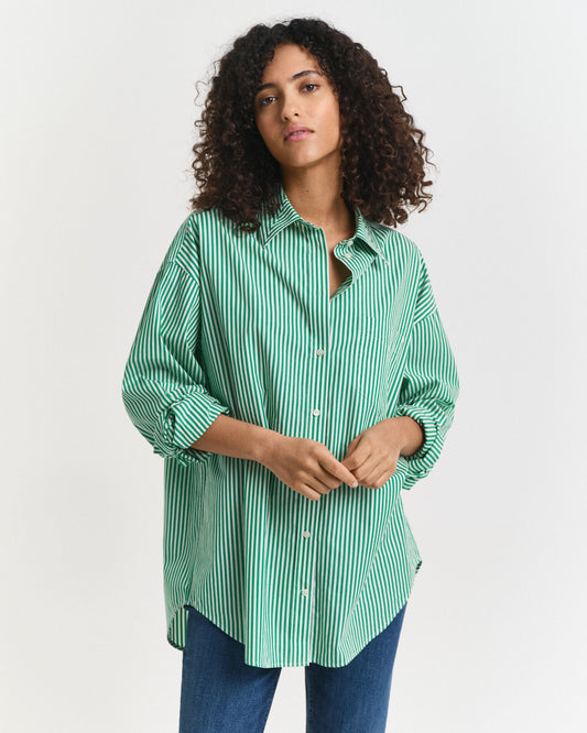 Oversized Classic Striped Poplin Shirt