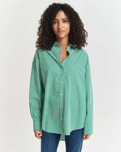 Oversized Classic Striped Poplin Shirt