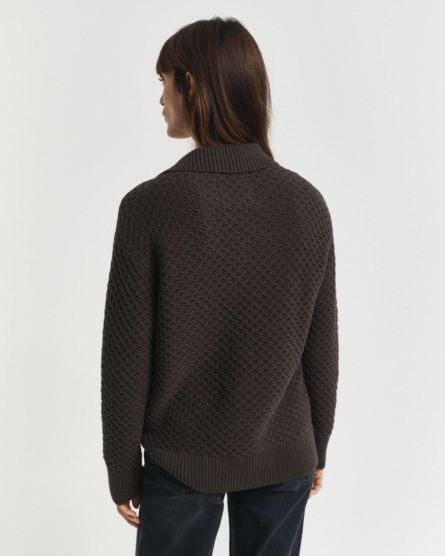Textured Cotton Half-Zip Sweater
