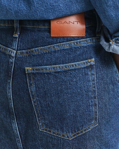 Buttoned Midi Denim Skirt