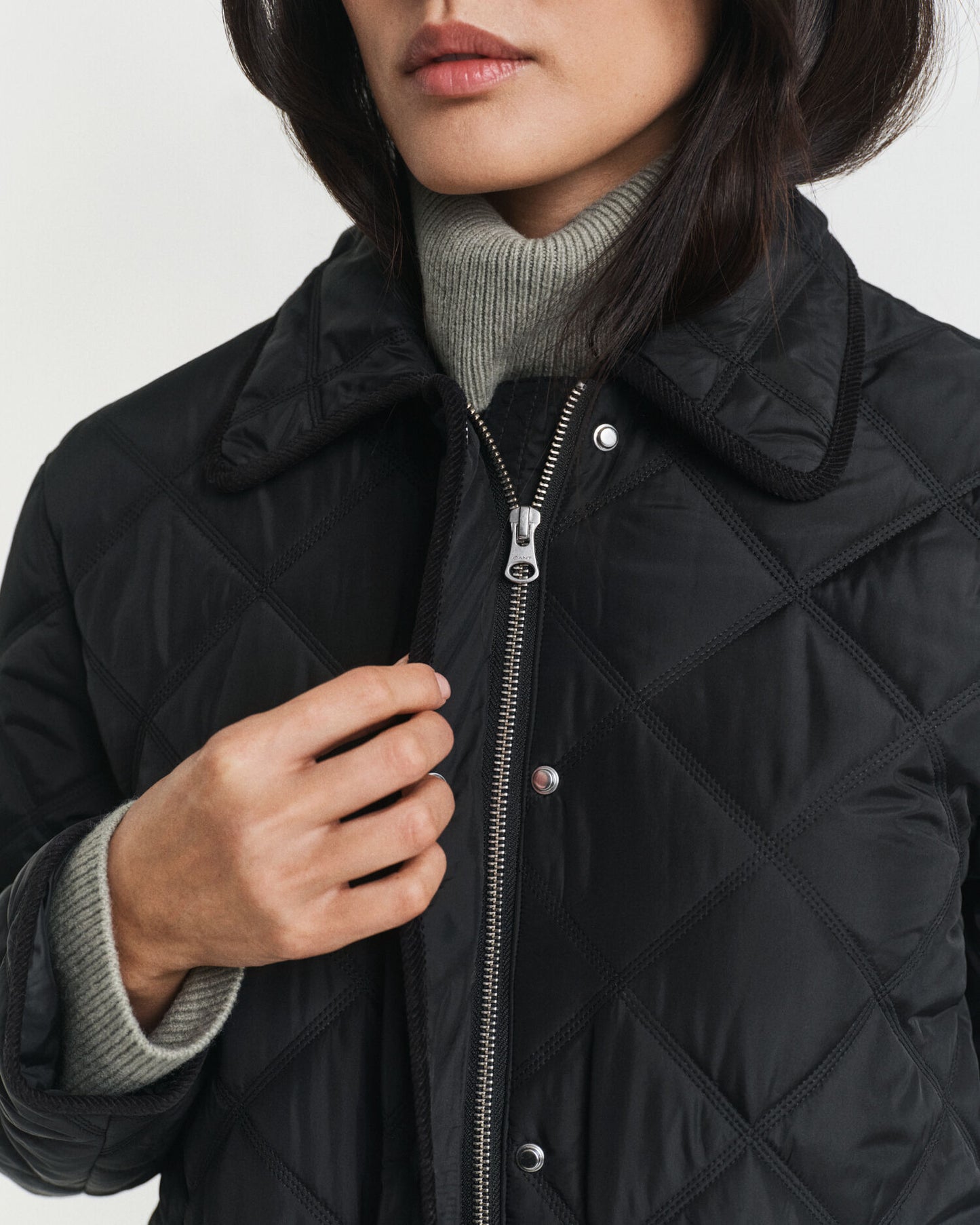 Quilted Corduroy Trim Jacket