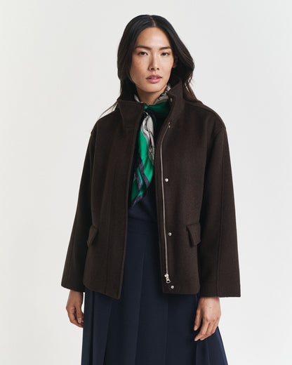 Short Wool Zip Jacket