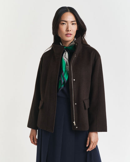 Short Wool Zip Jacket