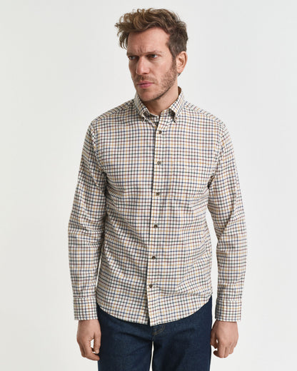 Regular Fit Tattersall Checked Twill Shirt
