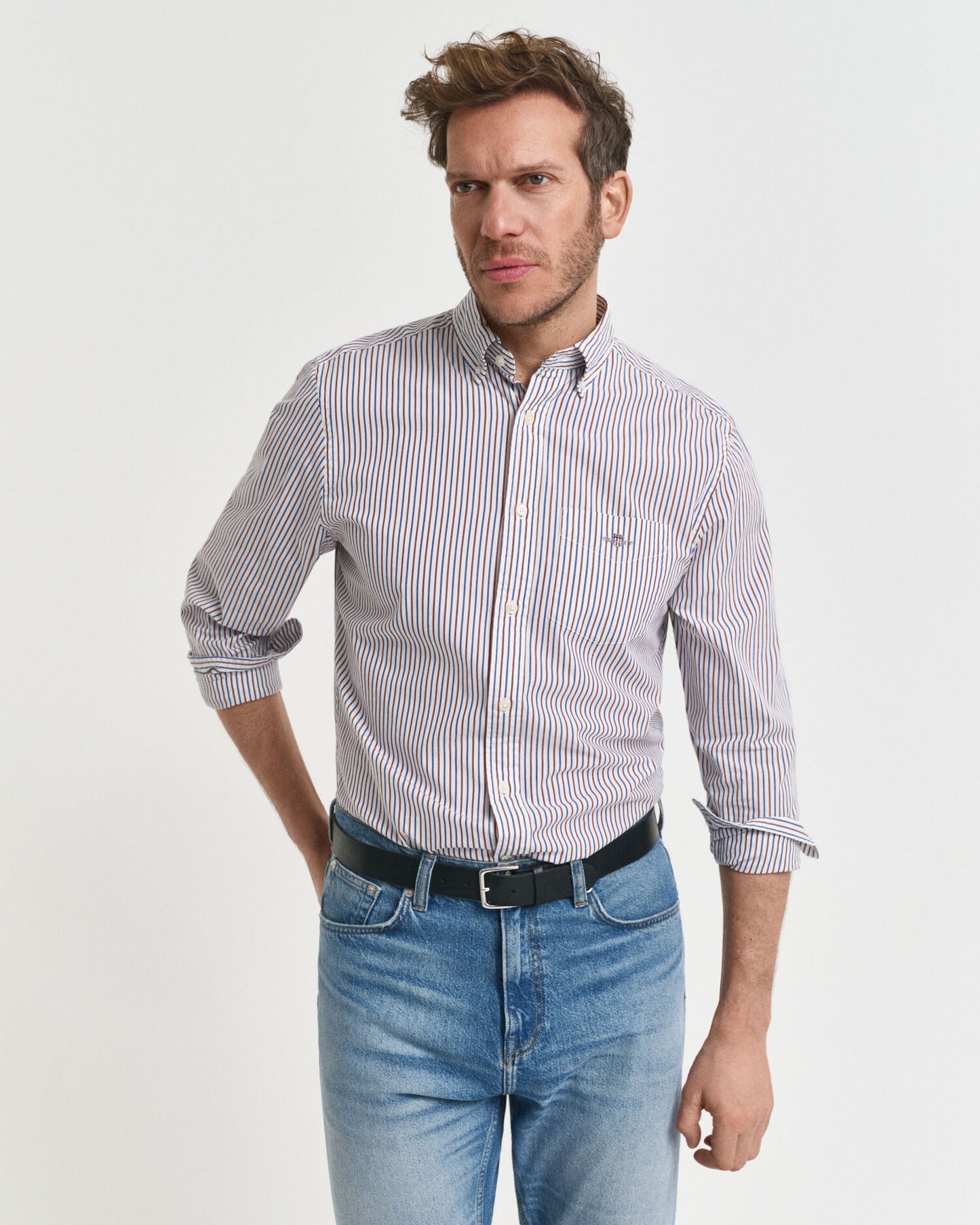 Regular Fit Striped Classic Poplin Shirt