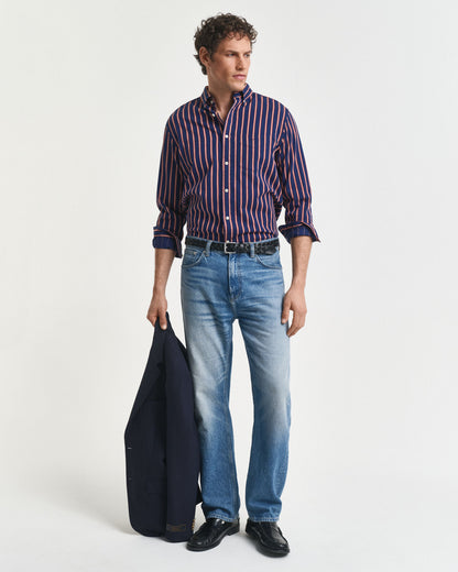 Regular Fit Dobby Striped Twill Shirt