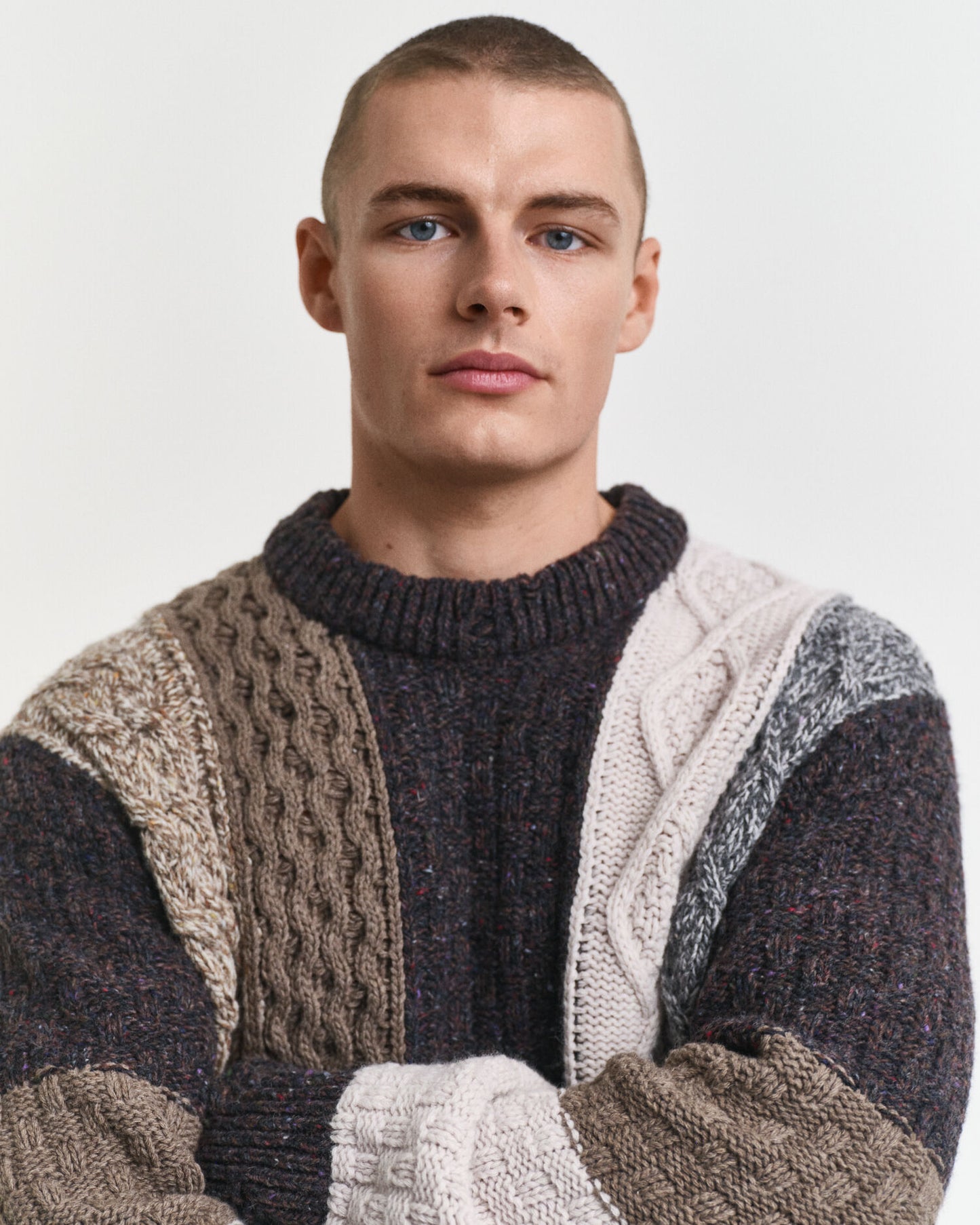 Patchwork Crew Neck Sweater