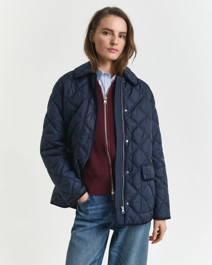 Quilted Corduroy Trim Jacket