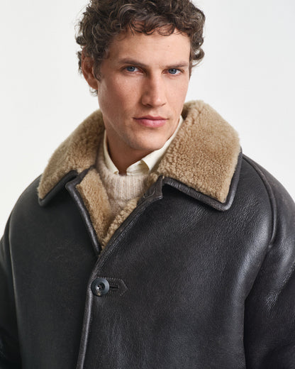 Worn-In Leather Shearling Jacket