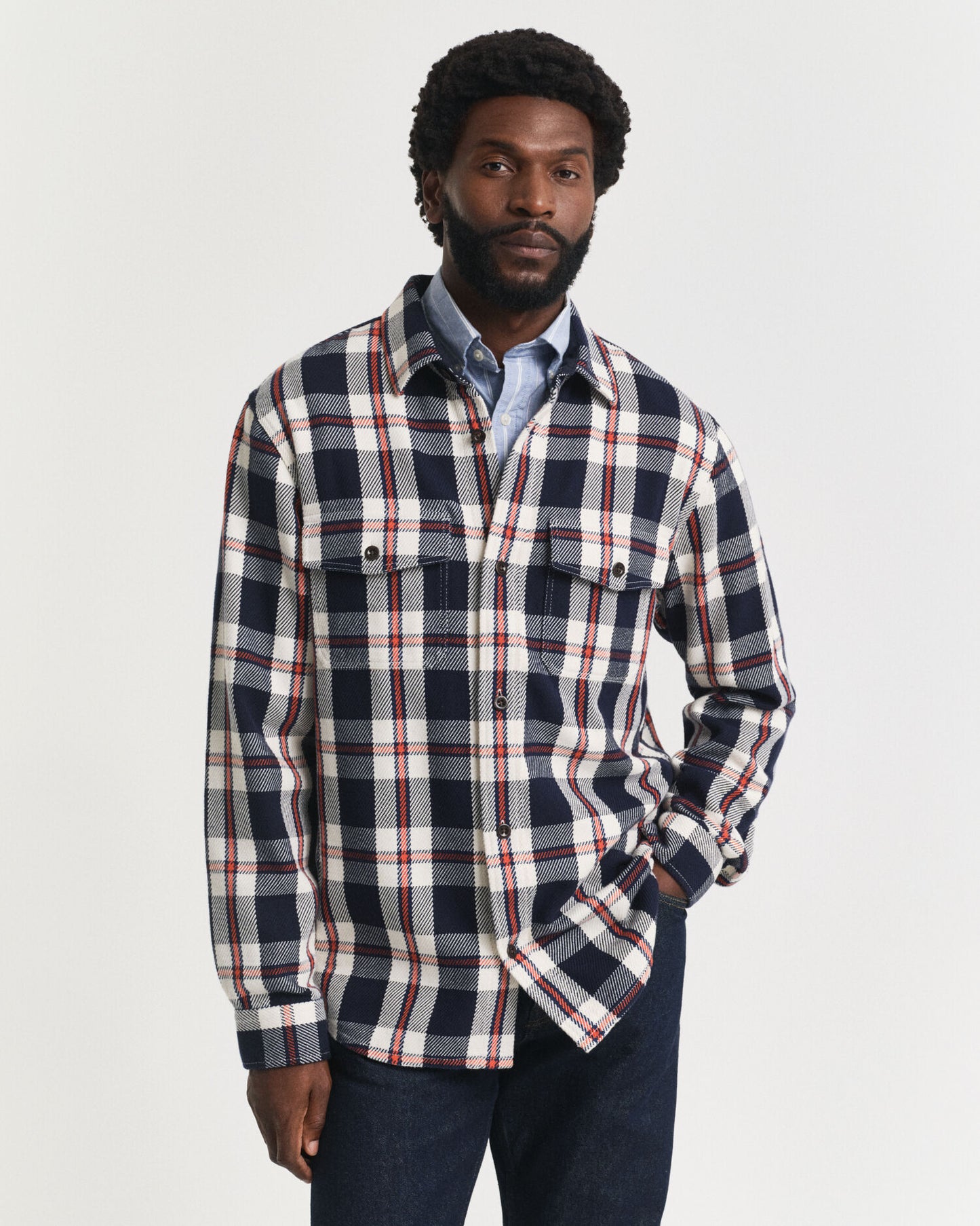 Checked Twill Overshirt