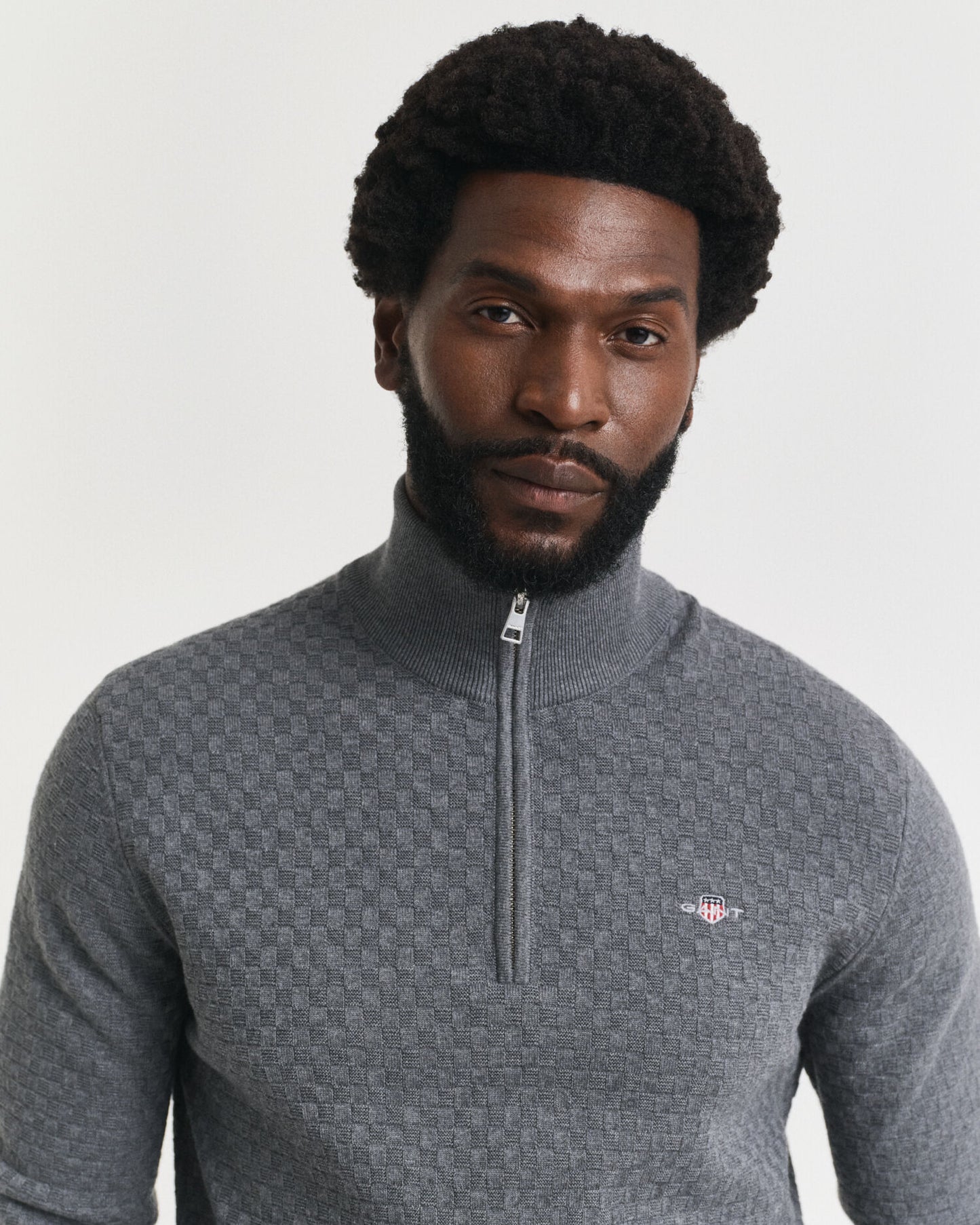 Micro Textured Half-Zip Sweater