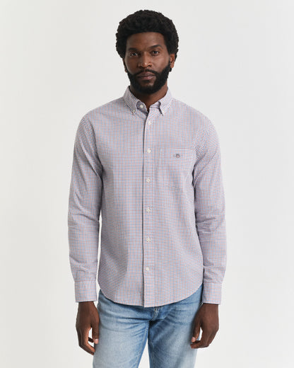 Regular Fit Micro Checked Classic Poplin Shirt