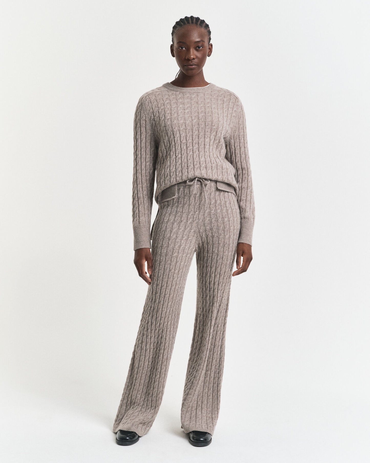 Cable Knit Wool Pants