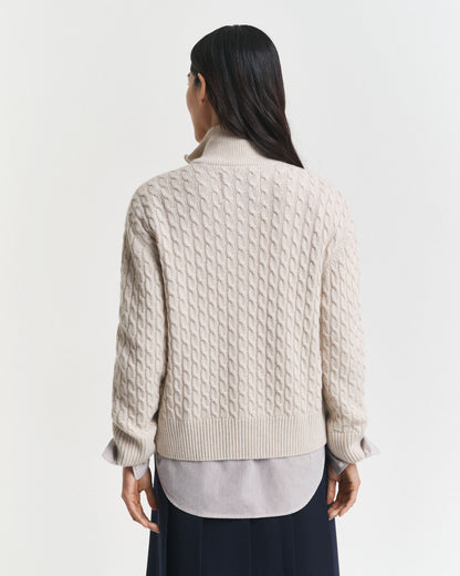 Cable Knit Zip Cardigan