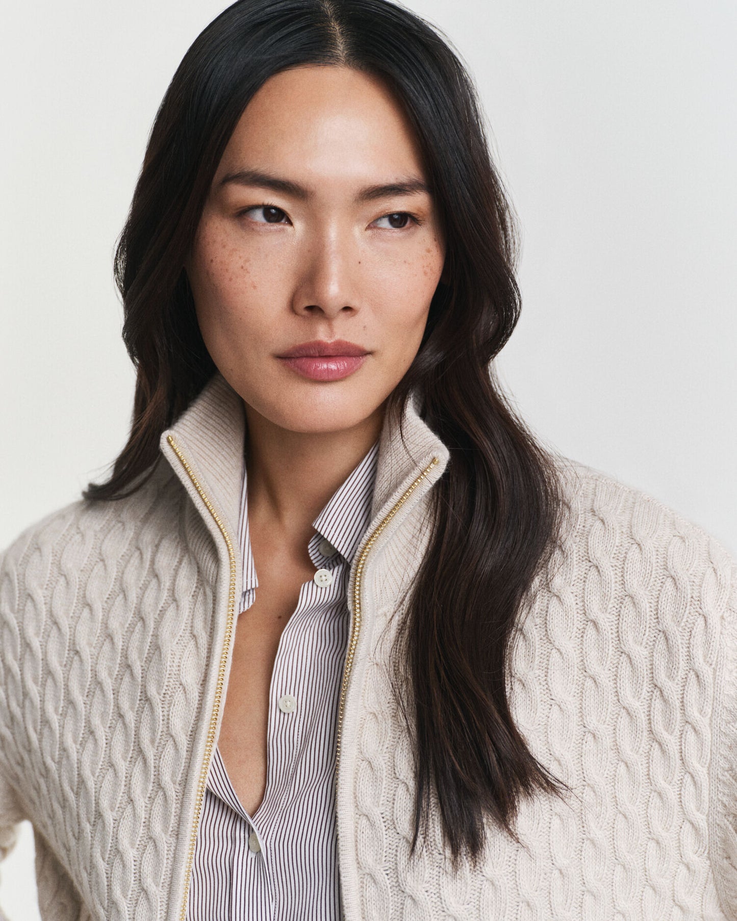 Cable Knit Zip Cardigan