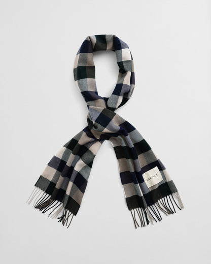 Checked Wool Blend Scarf