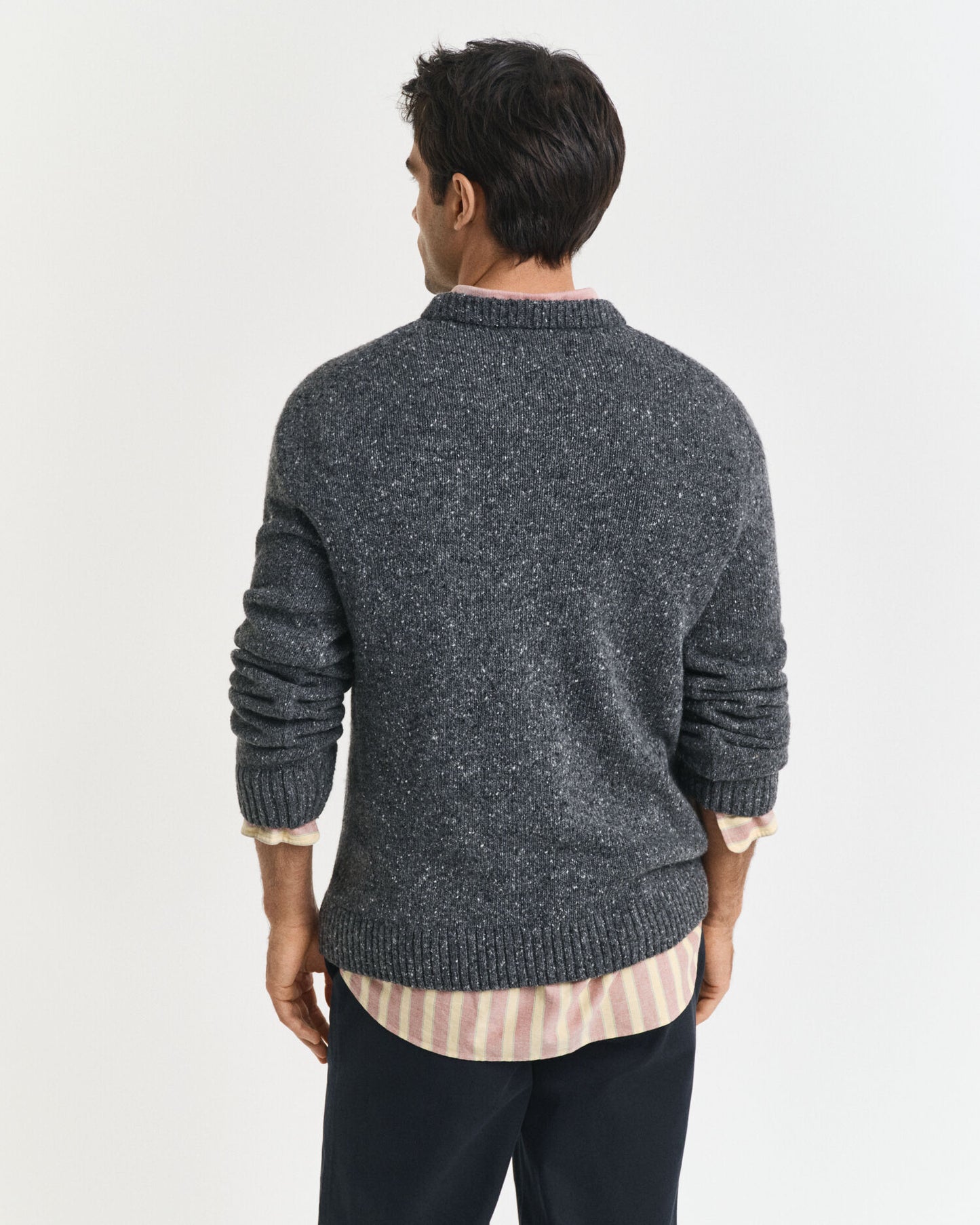 Wool Blend Nepps Crew Neck Sweater