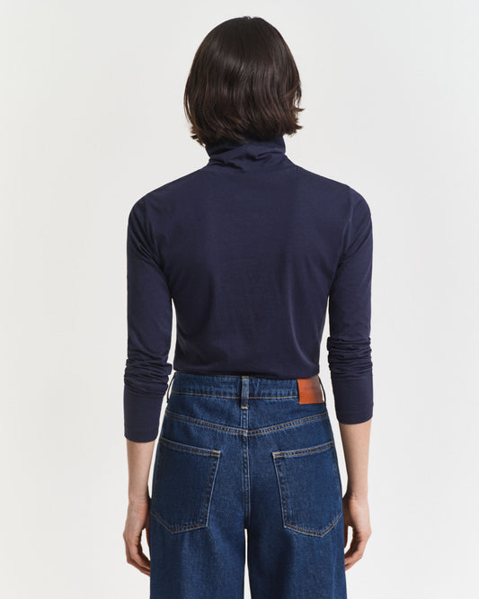 Lightweight Cotton Turtleneck Top