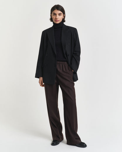 Stretch Cotton Cable Knit Turtleneck Sweater