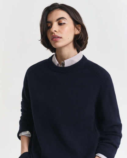 Soft Wool Cashmere Blend Crew Neck Sweater
