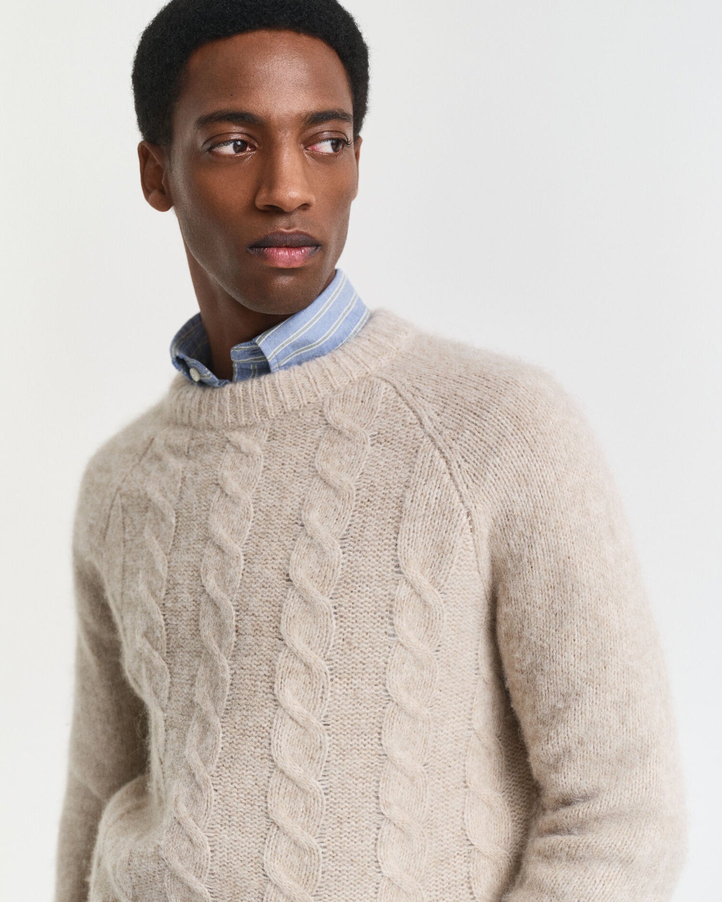Cable Knit Crew Neck Sweater