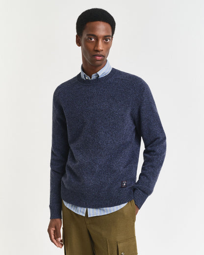 Wool Blend MoulineCrew Neck Sweater