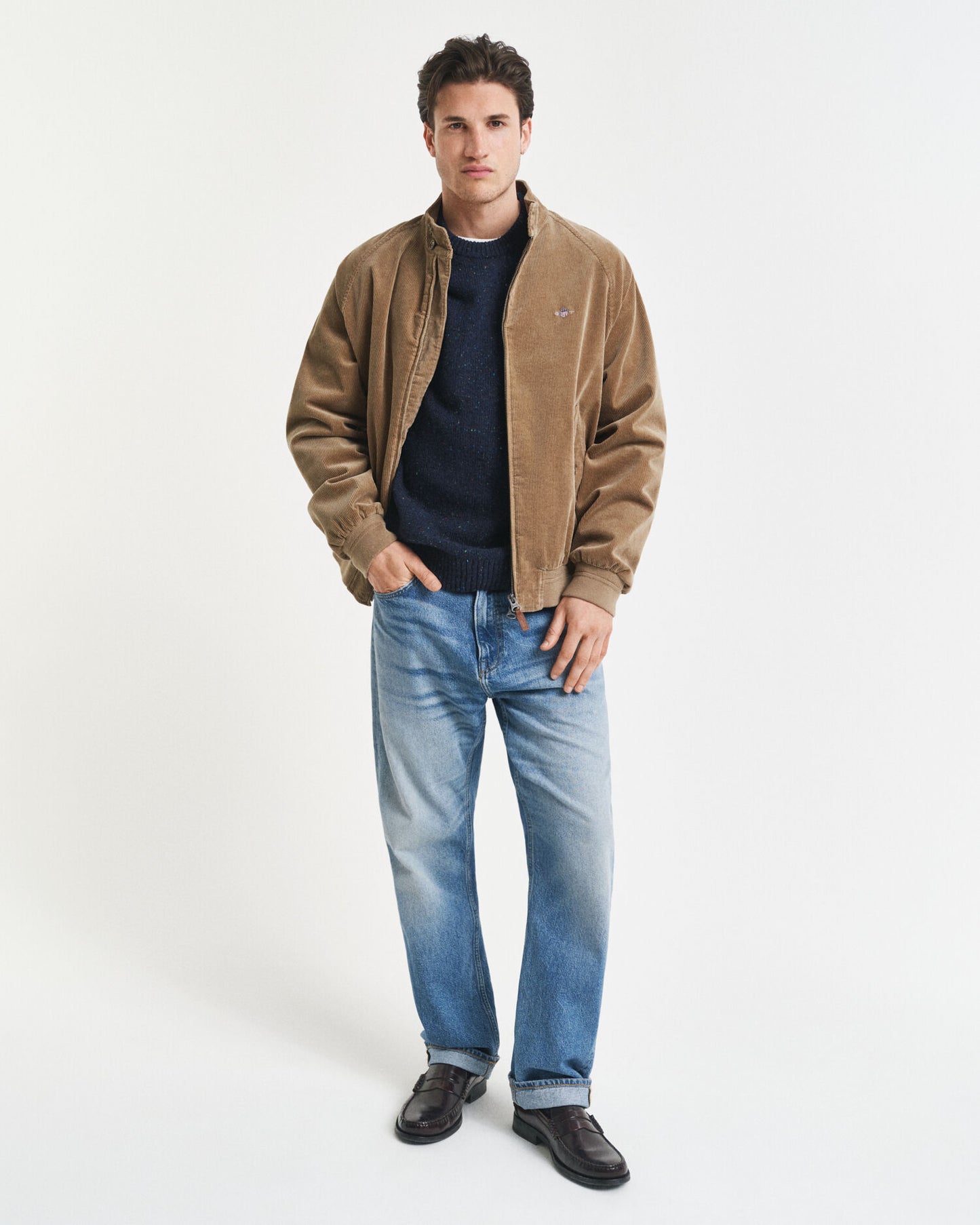 Wool Blend Nepps Crew Neck Sweater