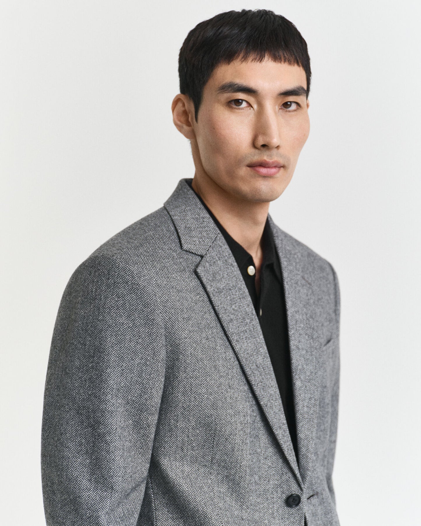 Slim Fit Flannel Herringbone Suit Jacket