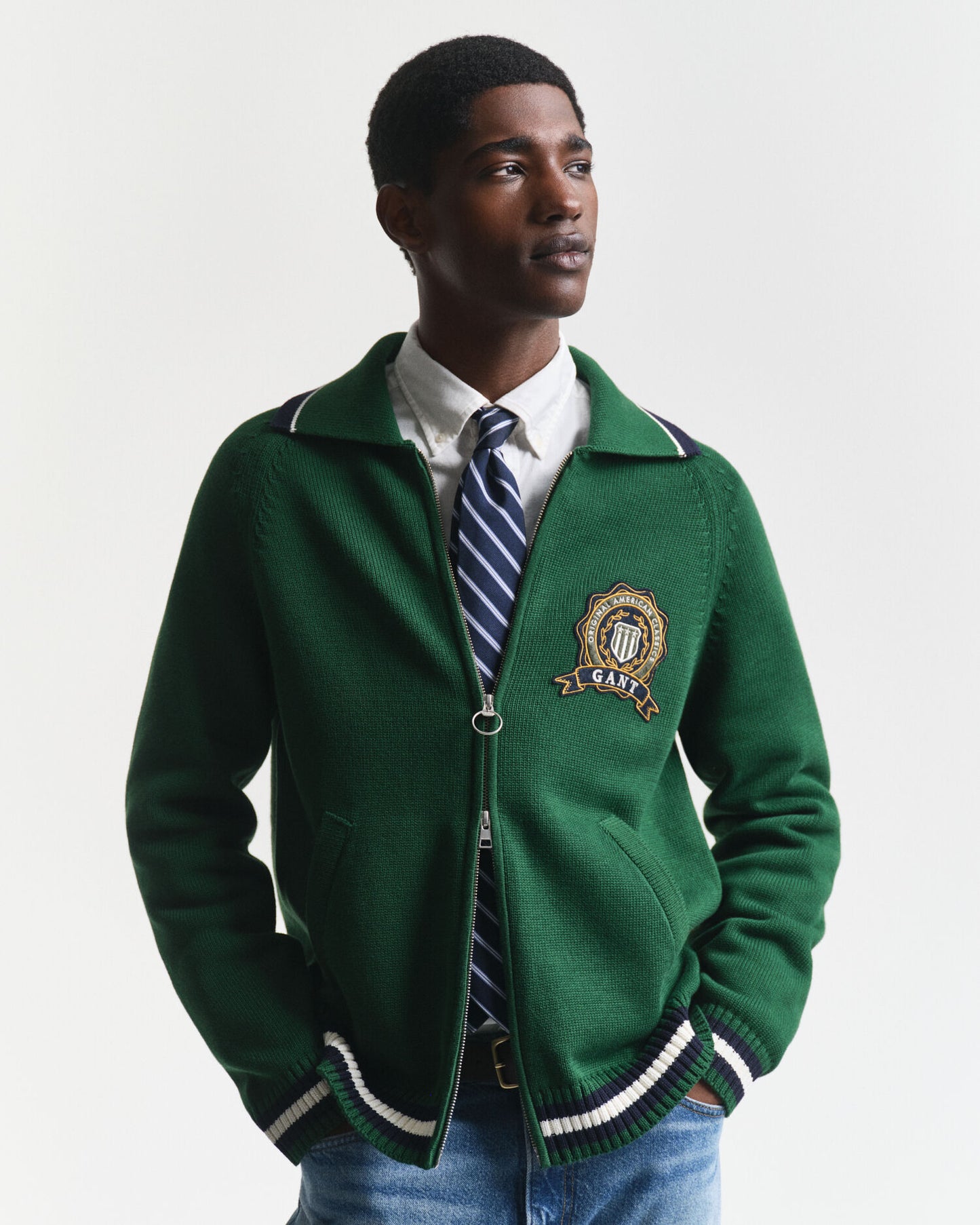 1949 Graphic Zipped Cardigan