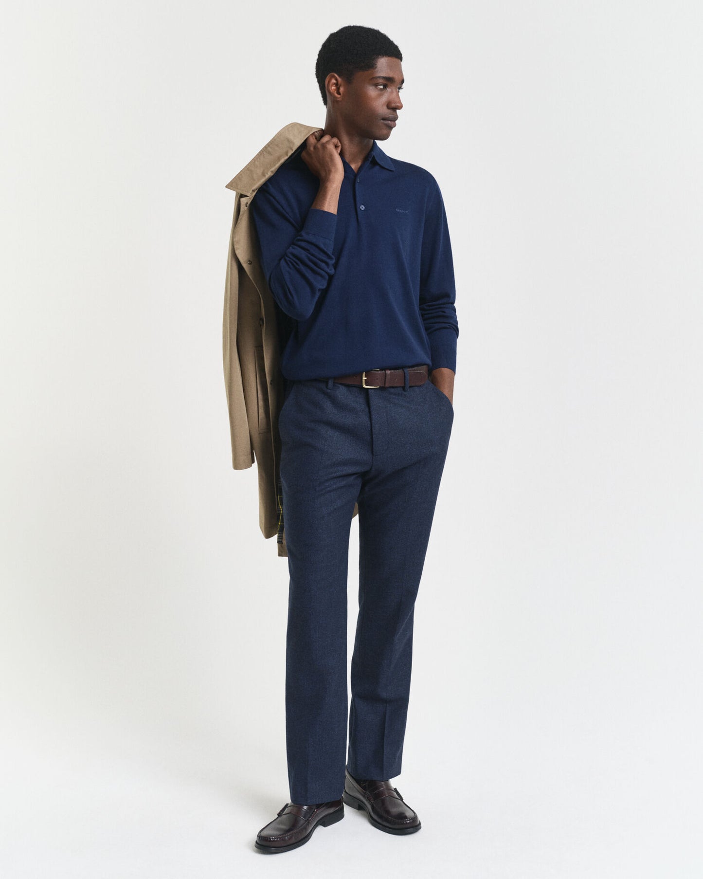 Extra Fine Merino Wool Polo Sweater