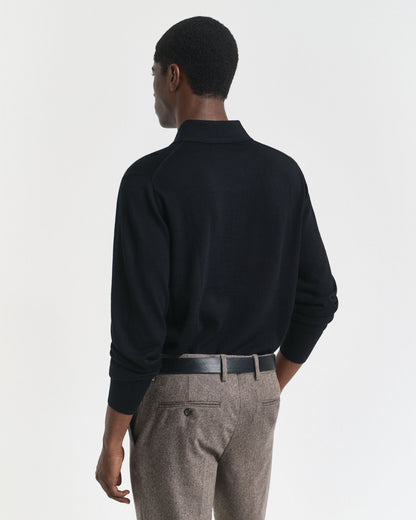 Extra Fine Merino Wool Polo Sweater
