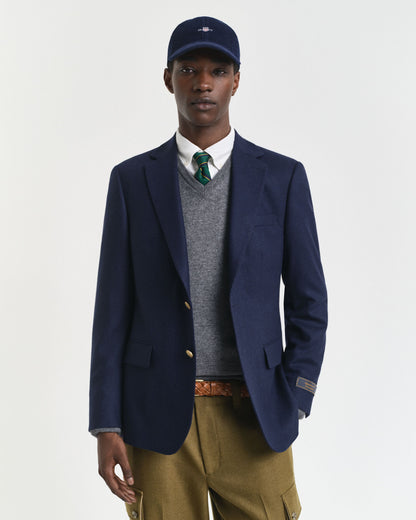 Slim Fit Wool Flannel Club Blazer
