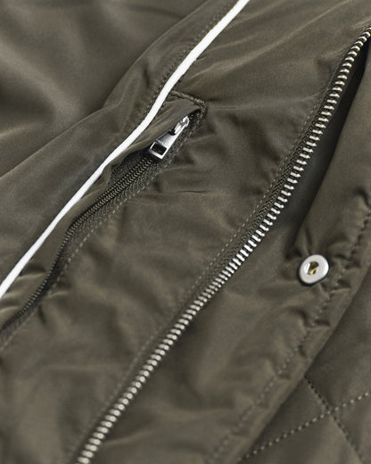 Quilted Windcheater Mid-Length Jacket