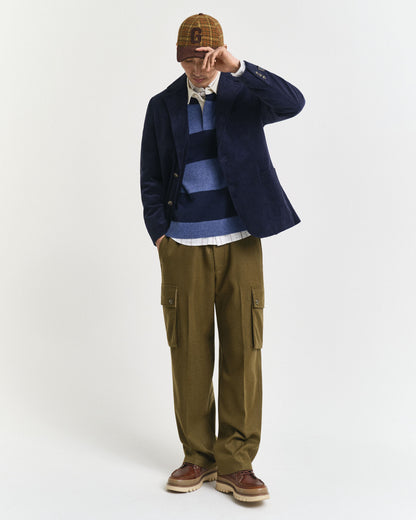 Striped Extra Fine Lambswool Rugger Sweater