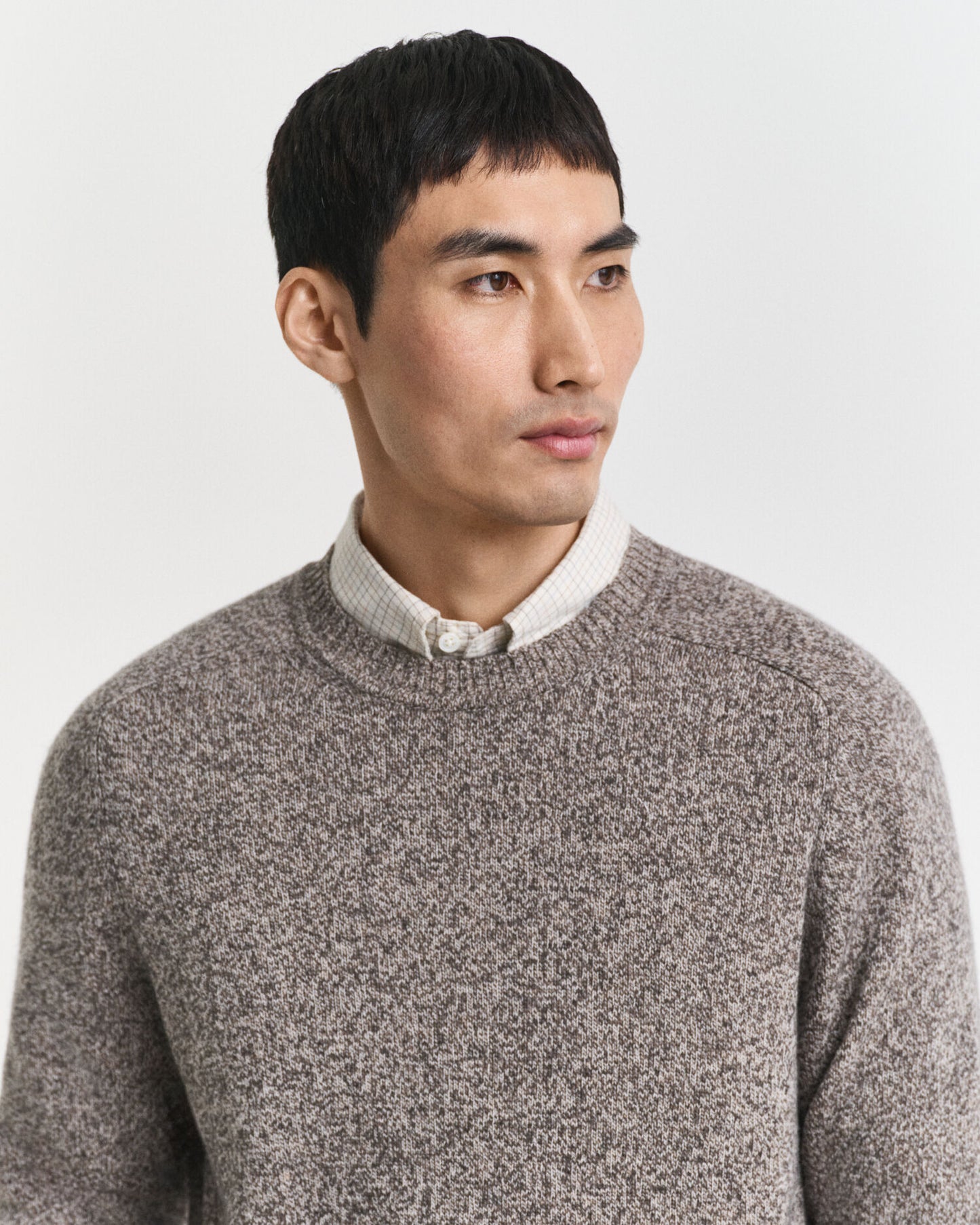 Wool Blend MoulineCrew Neck Sweater