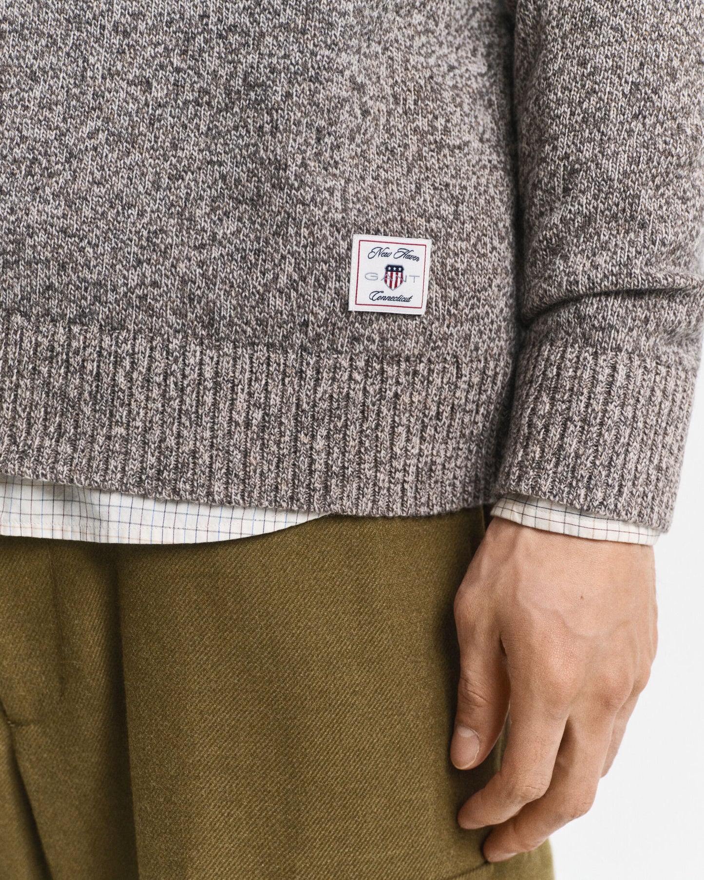 Wool Blend MoulineCrew Neck Sweater