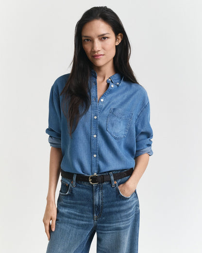 Relaxed Fit Indigo Shirt