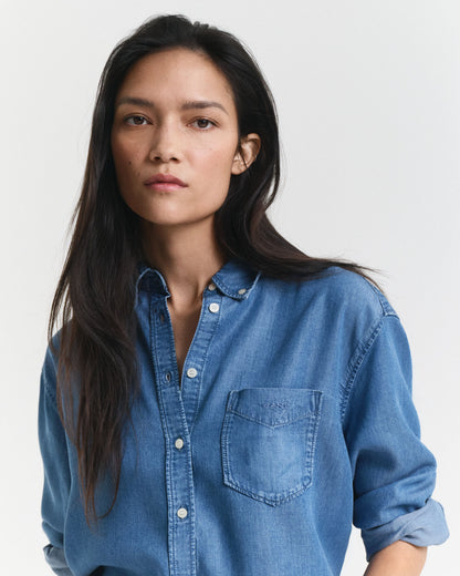 Relaxed Fit Indigo Shirt