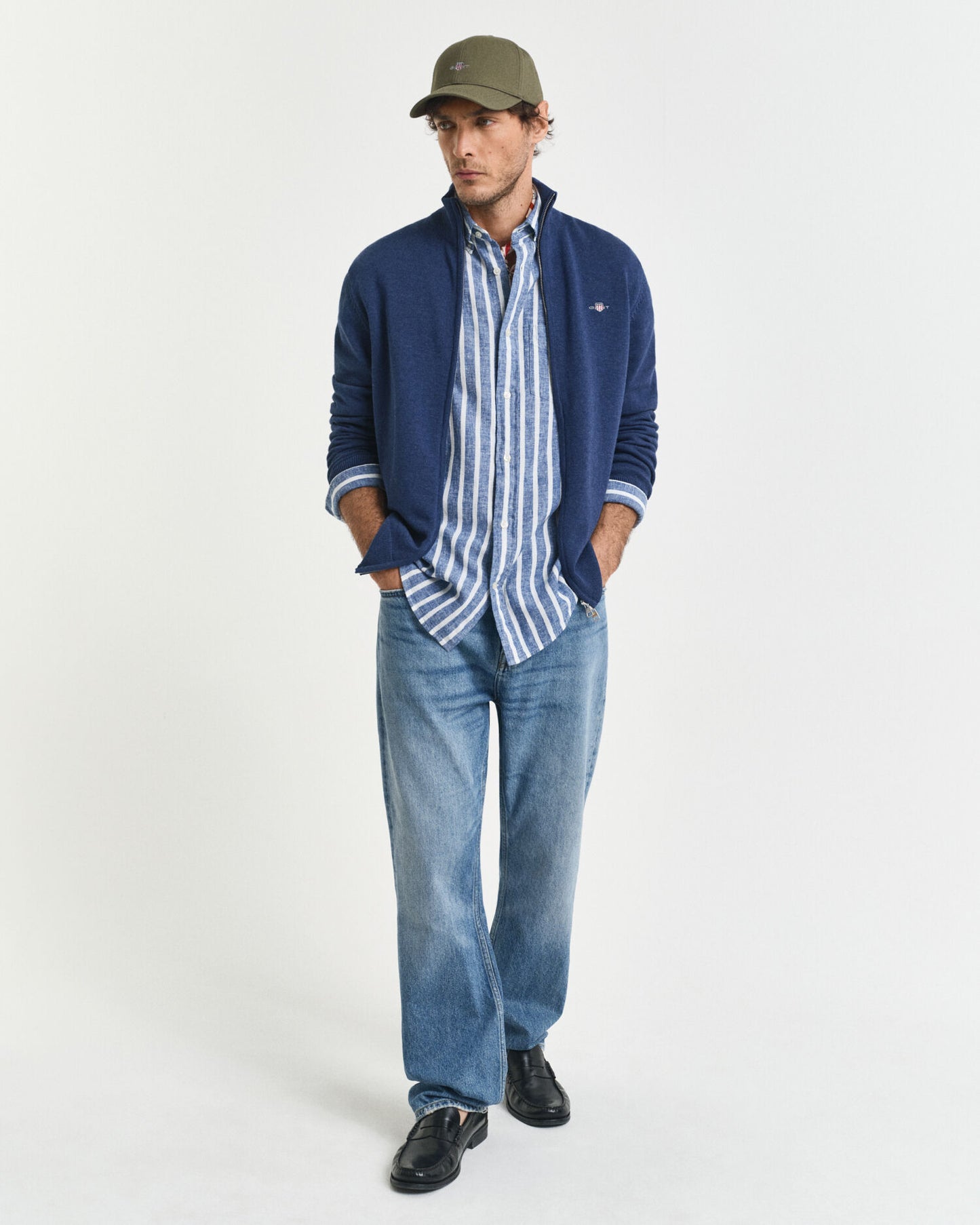 Casual Cotton Zip Cardigan